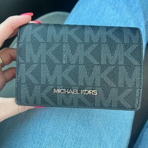Michael Kors Black and Gray Logo Card Holder